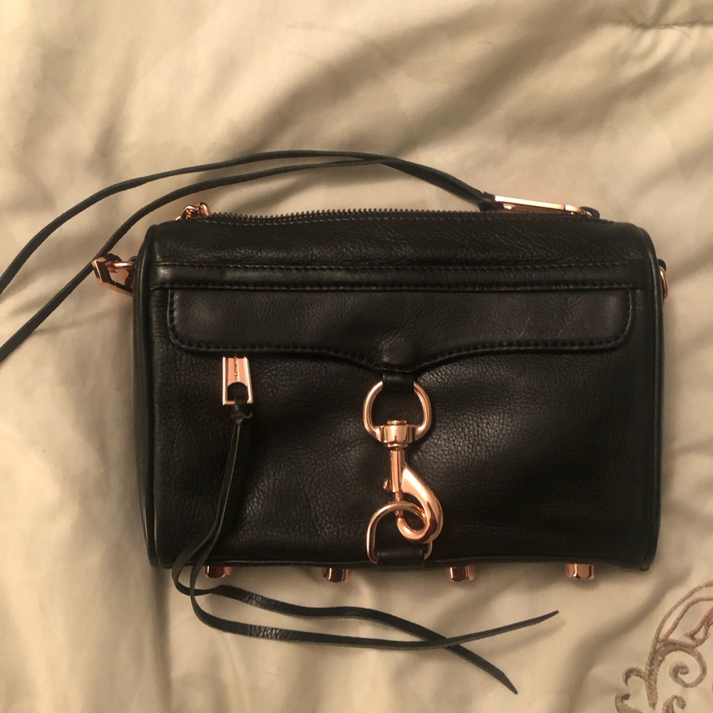 NWT Rebecca Minkoff Mini M.A.C. Black Leather Crossbody Bag
